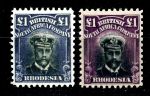 Родезия 1913-1922 гг. • Gb# 278-9 • £1(2) • выпуск "Адмирал" • стандарт • концовки(реплики) • MNG VF
