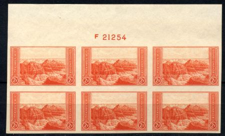 США 1935г. SC# 757 / 2c. / MNH VF / ВИДЫ / № блок 6 марок