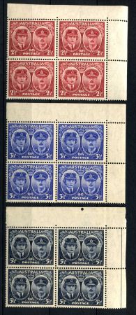 АВСТРАЛИЯ 1945г. GB# 209-11 / ВИЗИТ ГЕРЦОГА ГЛОСТЕРСКОГО / MNH OG XF / кв. блоки