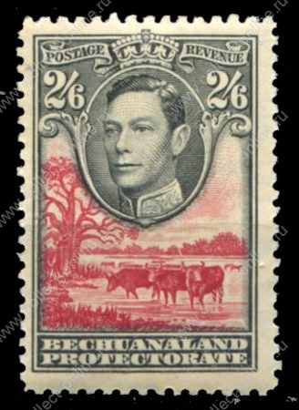 Бечуаналенд 1938-1952 гг. • Gb# 126 • 2s.6d. • Георг VI основной выпуск • коровы на водопое • MLH OG XF ( кат.- £15 )