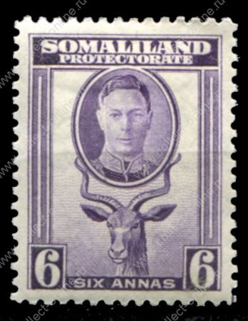 Сомалиленд 1938 г. • Gb# 98 • 6 a. • Георг VI основной выпуск • овца • MH OG VF ( кат. - £13- )