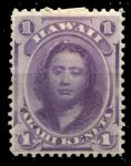 Гаваи 1864-1886 гг. • SC# 30 • 1 c. • принцесса Виктория Камамалу • Mint POG VF ( кат.- $10 )