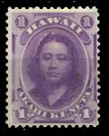 Гаваи 1864-1886 гг. • SC# 30 • 1 c. • принцесса Виктория Камамалу • Mint NG VF ( кат.- $10 )