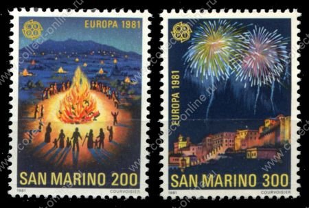 Сан-Марино 1981 г. • Sc# 998-9 • 200 и 300 L. • выпуск "Европа" • MNH OG VF • полн. серия