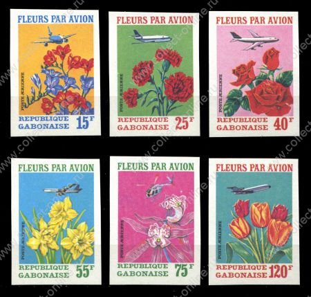 Габон 1971 г. • SC# С109-11 • 15 - 120 fr. • Цветы • авиапочта • б.з. • MNH OG VF • полн. серия ( кат. - $9+ )