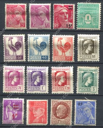 Франция 1924-1947 гг. • лот 16 старинных марок (стандарт) • MH OG F-VF