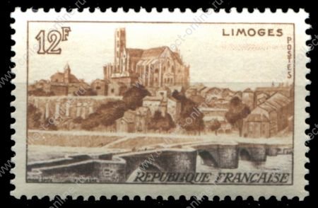 Франция 1955 г. SC# 763 • 12 fr. • Достопримечательности Франции • Мост святого Стефана, Лимож • MH OG VF