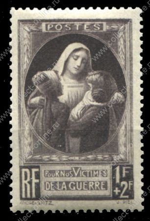 Франция 1940 г. • Iv# 465 • 1 + 2 fr. • Для детей-сирот • благотворительный выпуск • MNH OG VF