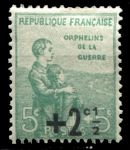 Франция 1922 г. • SC# B13 • 5 + 2 ½ c. • Для детей-сирот • благотворительный выпуск • MH OG VF