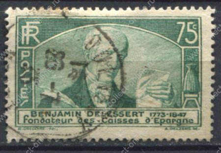 Франция 1935 г. Sc# 301 • 75 c. • Международный банковский конгресс • Бенжамен Делессер • Used F-VF