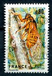 Франция 1977 г. • Mi# 2043 • 0.80 fr. • Охрана природы • красная цикада • Used VF 