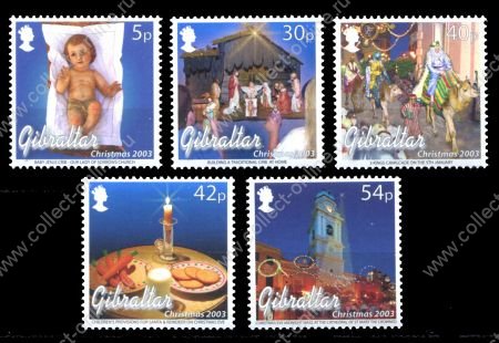 Гибралтар 2003 г. SC# 954-8 • Рождество • полн. серия • MNH OG XF ( кат.- $8 )