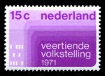 Нидерланды 1971 г. SC# 487 • 15 c. • 14-я национальная перепись населения • MNH OG XF