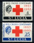 Сент-Люсия 1963 г. • Gb# 195-6 • 4 и 25 c. • Международный Красный Крест • полн. серия • MNH OG VF