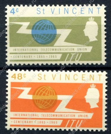 Сент-Винсент 1965 г. GB# 229-30 • Всемирный телекоммуникационный союз • MNH OG VF • полн. серия