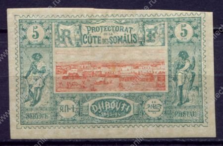 Берег Сомали 1894-1900 гг. • Iv# 9 • 5 c. • осн. выпуск • вид Джибути • MH OG XF ( кат.- € 20 )