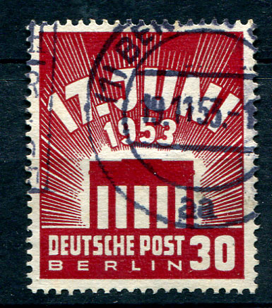 ЗАП. БЕРЛИН 1953г. SC# 9N100 / 30pf. / USED F-VF / АРХИТЕКТУРА