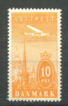 ДАНИЯ 1934г. / SC# C6 / MNH OG VF(**) / АВИАЦИЯ АРХИТЕКТУРА