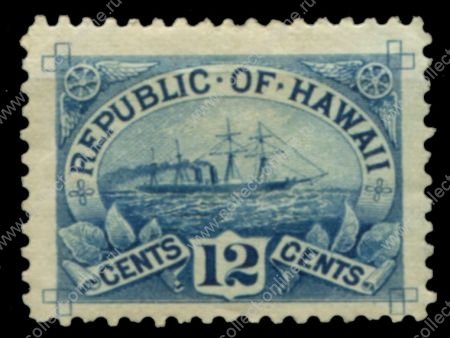 Гаваи 1894 г. • SC# 78 • 12 c. • осн. выпуск • парусный пароход "Арава" • MHG VF- ( кат.- $20 )
