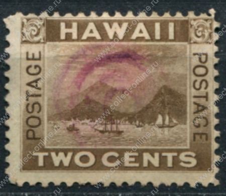 Гаваи 1894 г. • SC# 75 • 2 c. • осн. выпуск • корабли в бухте Гонолулу • Used VF