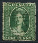 Гренада 1861-1862 гг. • Gb# 2 • 1 d. • Королева Виктория • стандарт • Used VF ( кат.- £45 )
