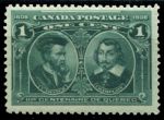 Канада 1908 г. • SC# 97 • 1 c. • 300-летие Квебека • Ж. Картье и С. Чамплейн • MLH OG XF ( кат.- $30 )