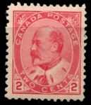 Канада 1903-1908 гг. • SC# 90 • 2 c. • Эдуард VII • стандарт • MLH OG VF+ ( кат.- $55 )