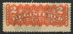 Канада 1875-1878 гг. • SC# F1a • 2 c. • красно-оранж. • для зарегистрированных отправлений • Used VF ( кат.- $15 )