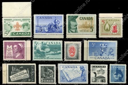Канада 195х гг. • набор 13 чистых(**) марок • MNH OG VF