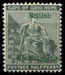 Бечуаналенд 1888 г. • Gb# 30 • ½ d. • надпечатка на марке Мыса Доброй Надежды • стандарт • MH OG VF ( кат.- £ 4 )