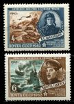 СССР 1962 г. • Сол# 2663-4 • 4 и 6 коп. • Герои Великой Отечественной Войны • В. Шаландин, М. Гаджиев • полн. серия • MH OG VF