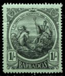 Барбадос 1916-1919 гг. • Gb# 189 • 1 sh. • большой размер • "Правь Британия" • стандарт • MLH OG VF ( кат.- £ 10 )