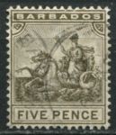 Барбадос 1892-1903 гг. • GB# 110 • 5 d. • "Правь Британия!" • стандарт • Used VF ( кат. - £5 )
