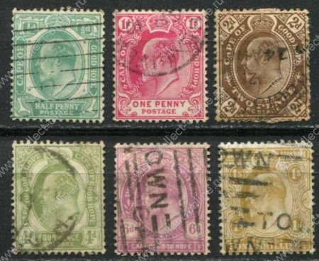 Мыс Доброй Надежды 1902-1904 гг. • Gb# 70..77 • ½ .. 1 sh. • Эдуард VII • стандарт ( 6 марок ) • Used F-VF ( кат.- £ 4 )