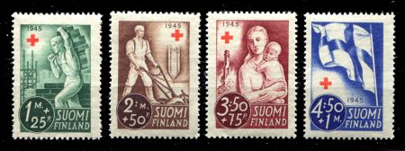 Финляндия 1946 г. • Mi# 320-3(SC# B65-8) • Для Красного Креста • полн. серия • MNH OG VF