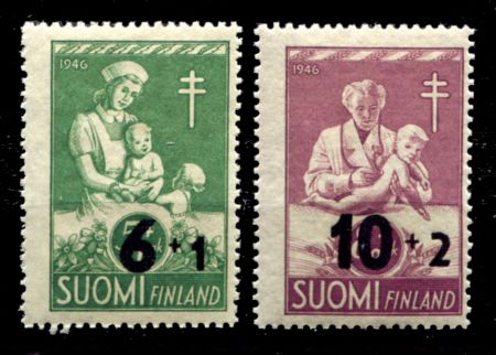 ФИНЛЯНДИЯ 1947г. SC# B80-1 / ТУБЕРКУЛЕЗ / MNH OG VF / МЕДИЦИНА