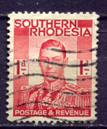 Южная Родезия 1937 г. Gb# 41 • 1 d. • Георг VI (военный мундир) • Used F-VF