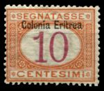 Итальянская Эритрея 1903 г. • Sc# J2 • 10 c. • надпечатка "Colonia Eritrea" • служебный выпуск • MH OG VF ( кат. -$16 )