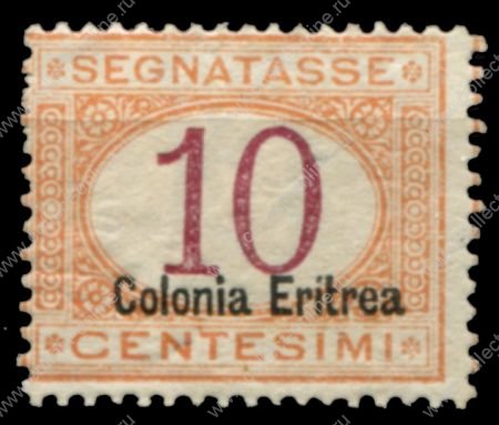 Итальянская Эритрея 1920-1922 гг. • Sc# J2a • 10 c. • надпечатка "Colonia Eritrea" • служебный выпуск • MH OG VF ( кат. -$8 )