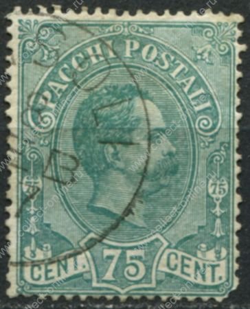 Италия 1884-1886 гг. • SC# Q4 • 75 c. • король Умберто I • для посылок • Used VF- ( кат.- $ 15 )