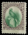 Гватемала 1881 г. • SC# 24 • 10 c. • птица кетцаль • MNH!! OG VF ( кат.- $ 12+ )