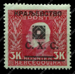 Югославия • Босния и Герцеговина 1919 г. • SC# 1L39 • 3 K. • надпечатка на марке 1906-17 гг. • MH OG VF