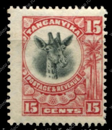 Танганьика 1922-1924 гг. • Gb# 76 • 15 c. • осн. выпуск • жираф • MH OG VF ( кат. - £4 )