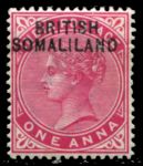 Сомалиленд 1903 г. • Gb# 2 • 1 a. • Королева Виктория • надп. на м. Индии • MH OG VF ( кат.- £3 )