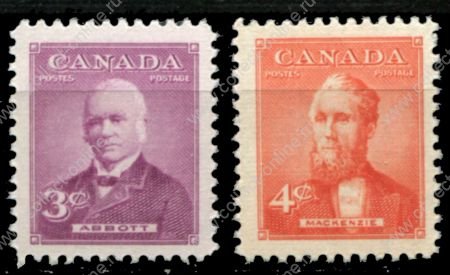 Канада 1952 г. • SC# 318-9 • 3 и 4 c. • Премьер-министры • полн. серия • MH OG VF