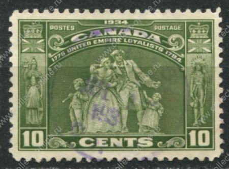 Канада 1934 г. • SC# 209 • 10 c. • 150-летие иммиграции британских лоялистов из США • Used VF ( кат.- $ 7,5 )