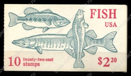США 1986 г. • SC# 2205-9b • 22 c.(10) • Речные рыбы • 2 полн. серии(цельн. буклет) • MNH OG VF ( кат.- $ 10+ )
