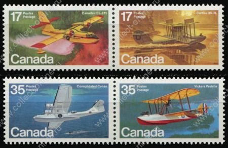 Канада 1979 г. • SC# 843-6a • 17 - 35 c. • История авиации • гидросамолеты • полн. серия • MNH OG VF