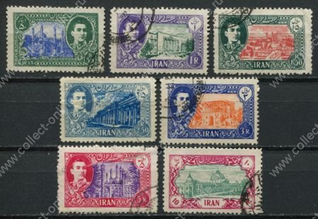 Иран 1949-1950 гг. • SC# 919..927 • 50 d. .. 10 R. • основной выпуск • архитектура страны ( 7 марок ) • Used VF