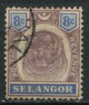 Малайя • Селангор 1895-1899 гг. • Gb# 56 • 8 c. • тигр • стандарт • Used VF ( кат.- £ 8 )